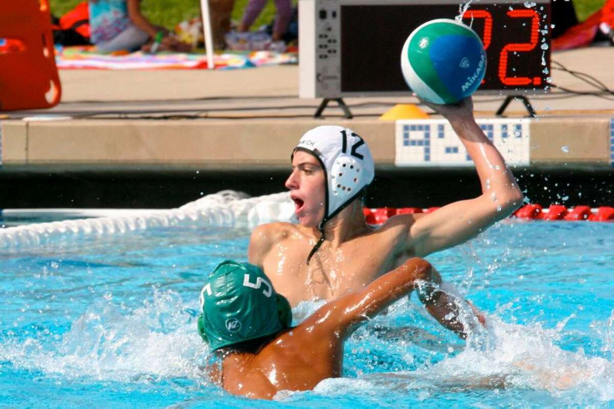 Tyler Triscari of the Greenwich Water Polo’s 14-under team takes a shot during the team’s game against Chicago at the 2010 USA Water Polo Junior Olympics in Los Angeles.