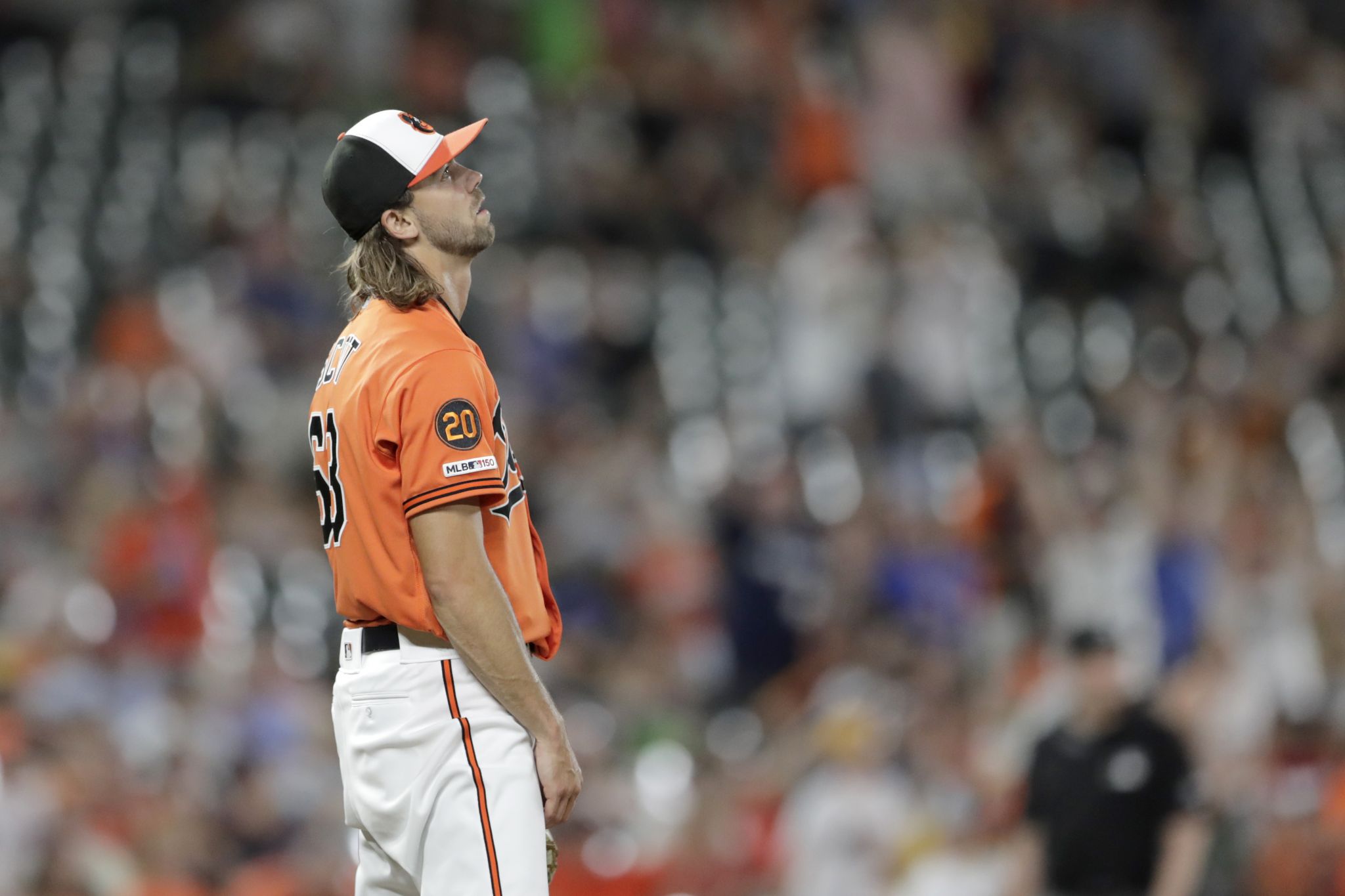 Baltimore Orioles' Renato Nunez, left, is greeted near home plate