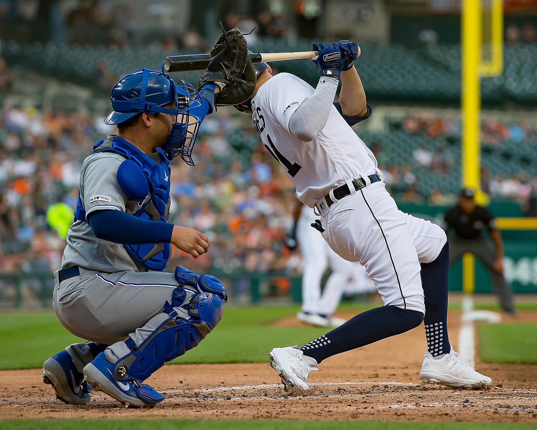 Tigers' JaCoby Jones placed on disabled list after taking pitch to face