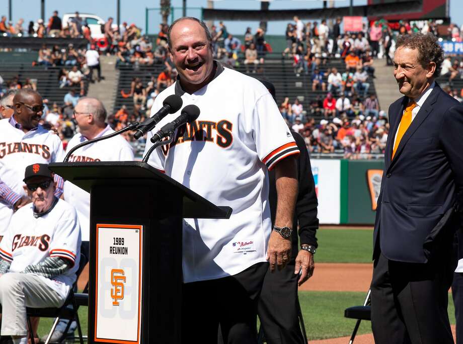 Will Clark acknowledges the crowd during a pregame ceremony honoring the San Francisco Giants 1989 pennant winning team on Sunday, Aug. 11, 2019 in San Francisco, Calif. The team announced that they are retiring Clark's number 22. Photo: D. Ross Cameron/Special To The Chronicle