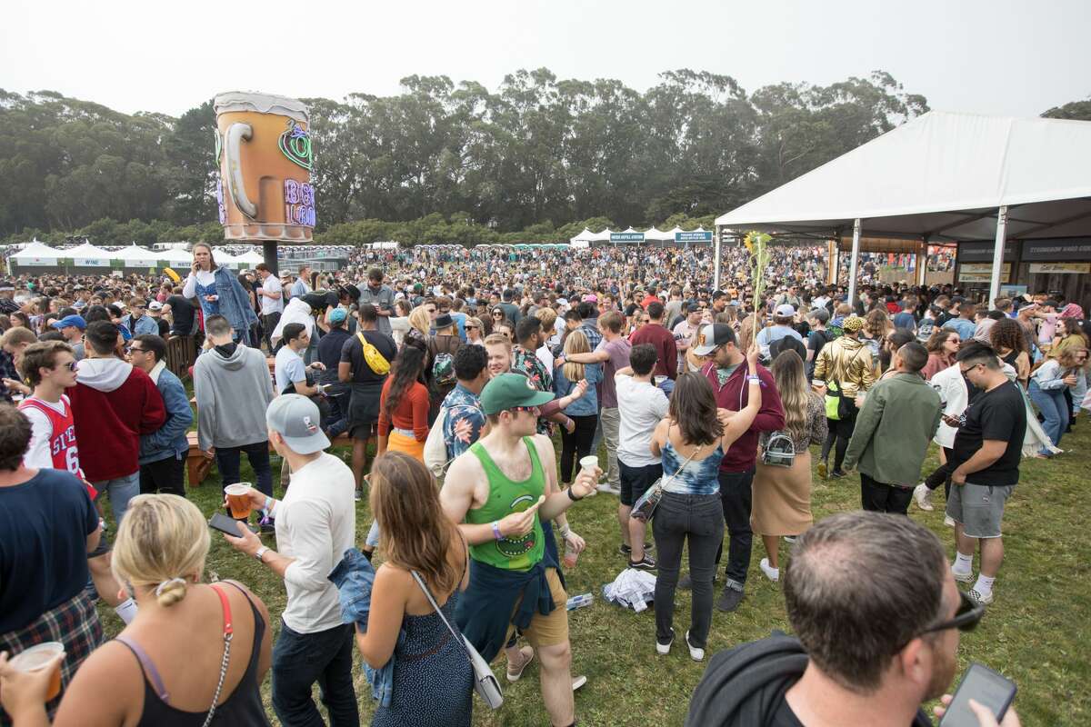 Beer Lands was packed at the 2019 Outside Lands in Golden Gate Park in San Francisco on Aug. 10, 2019.
