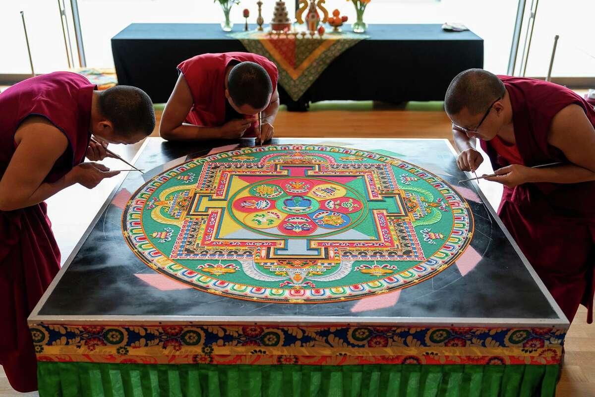 Tibetan Buddhist monks from the Drepung Loseling Monastery in southern India will appear at the Asia Society Texas Center beginning Aug. 14, 2019