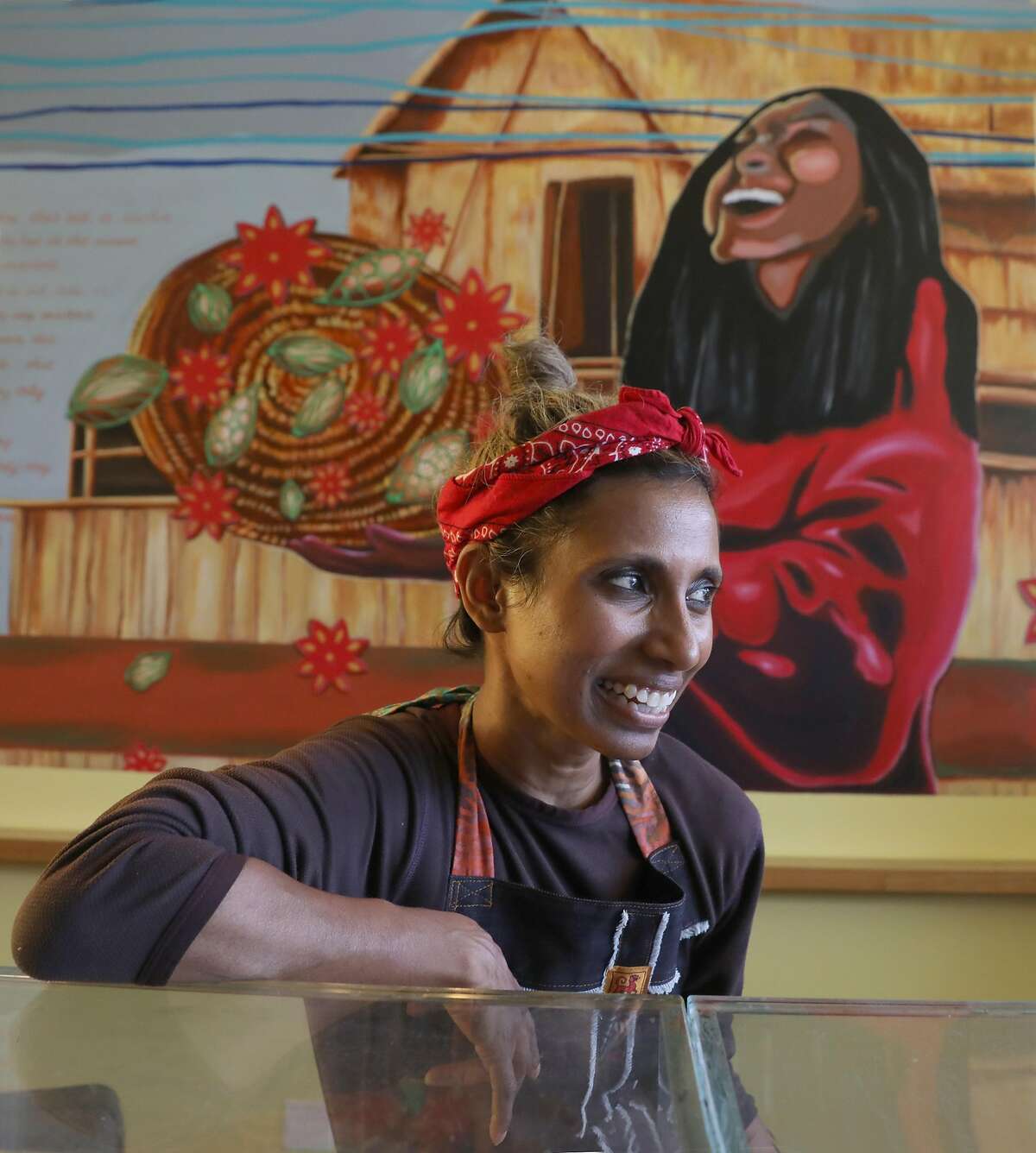 Owner/creator Azalina Eusope of her new restaurant Mahila sits at the counter on Wednesday, June 12, 2019 in San Francisco, Calif. Mahila, the first full-service Mamak (Indian Muslim) restaurant ever is to open in San Francisco.