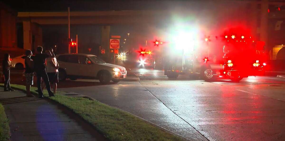 Houston Police officers responded around 10 p.m. Monday to reports of a major accident night involving a bicycle and a vehicle in the street at the inbound service road of the Katy Freeway at Beltway 8, said Houston Police Lt. Larry Crowson.