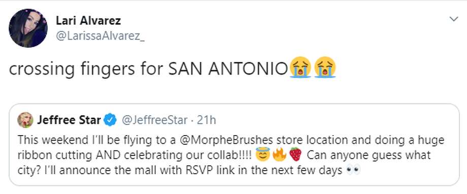 @LarissaAlvarez: crossing fingers for San Antonio Photo: Twitter Screengrab 