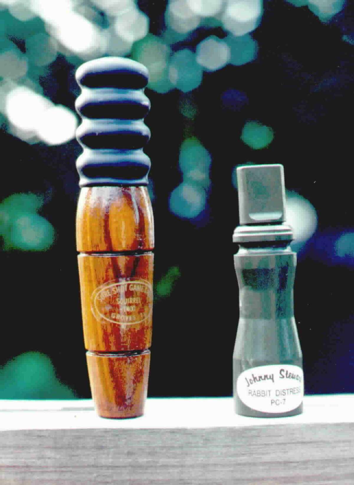 Squirrel call (left) and rabbit call are two of the most popular and easy to use calls.