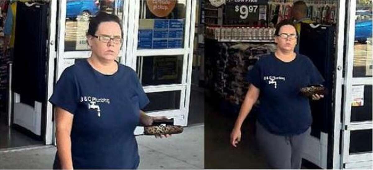 The woman seen here is wanted for allegedly stealing a Cleveland man's SUV and for trying to use his bank card to purchase Walmart gift cards in New Caney.