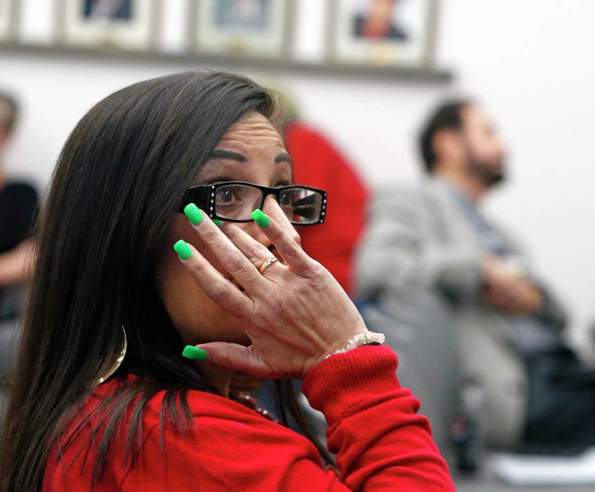 Councilwoman Catherine Rodriguez listens to testimony. Witnesses testifying before the Leon Valley City Council tonight during the forfeiture hearing for City Councilor Benny Martinez on Wednesday, August 14, 2019