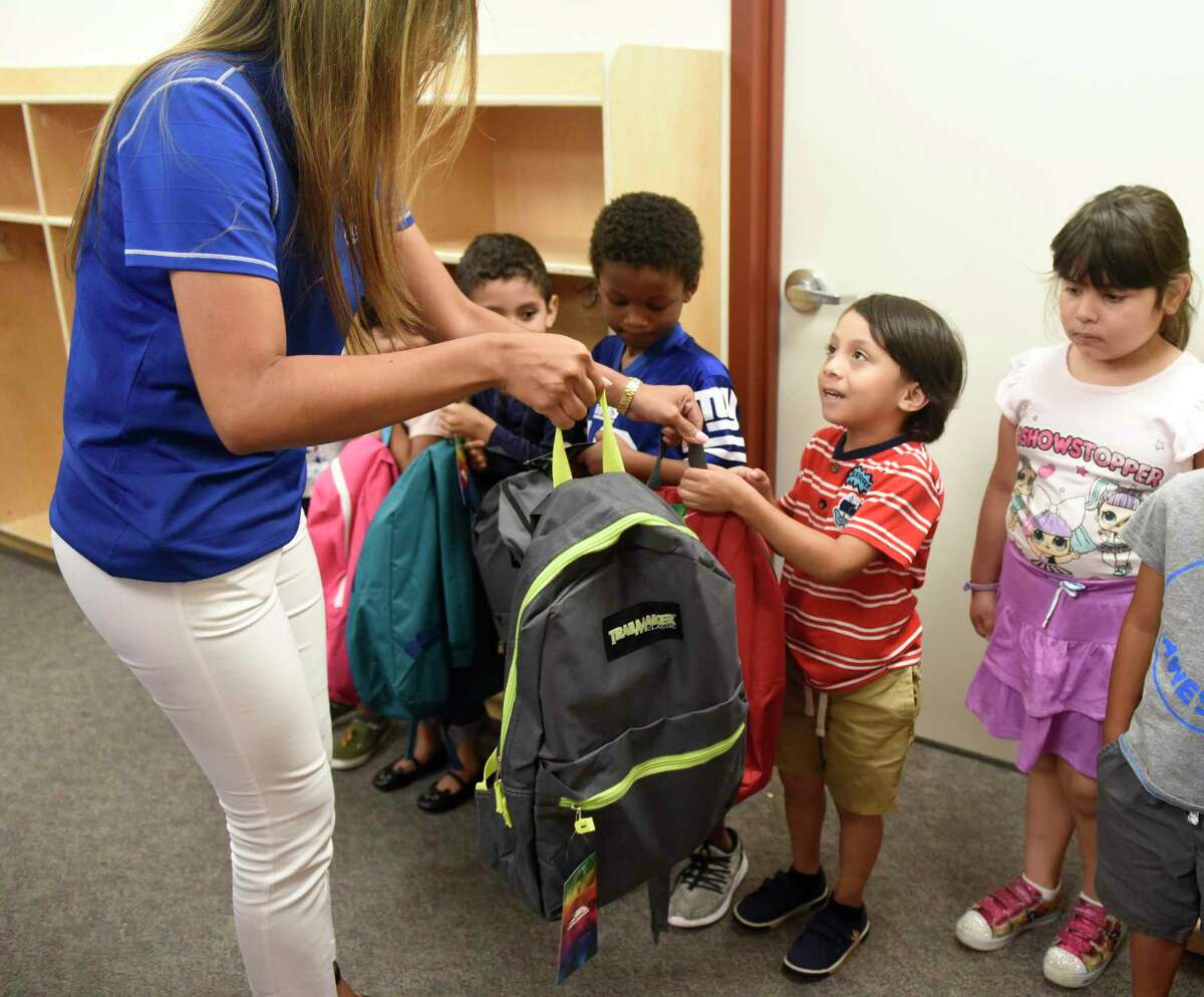 Allstate donates backpacks of supplies to Stamford kindergartners