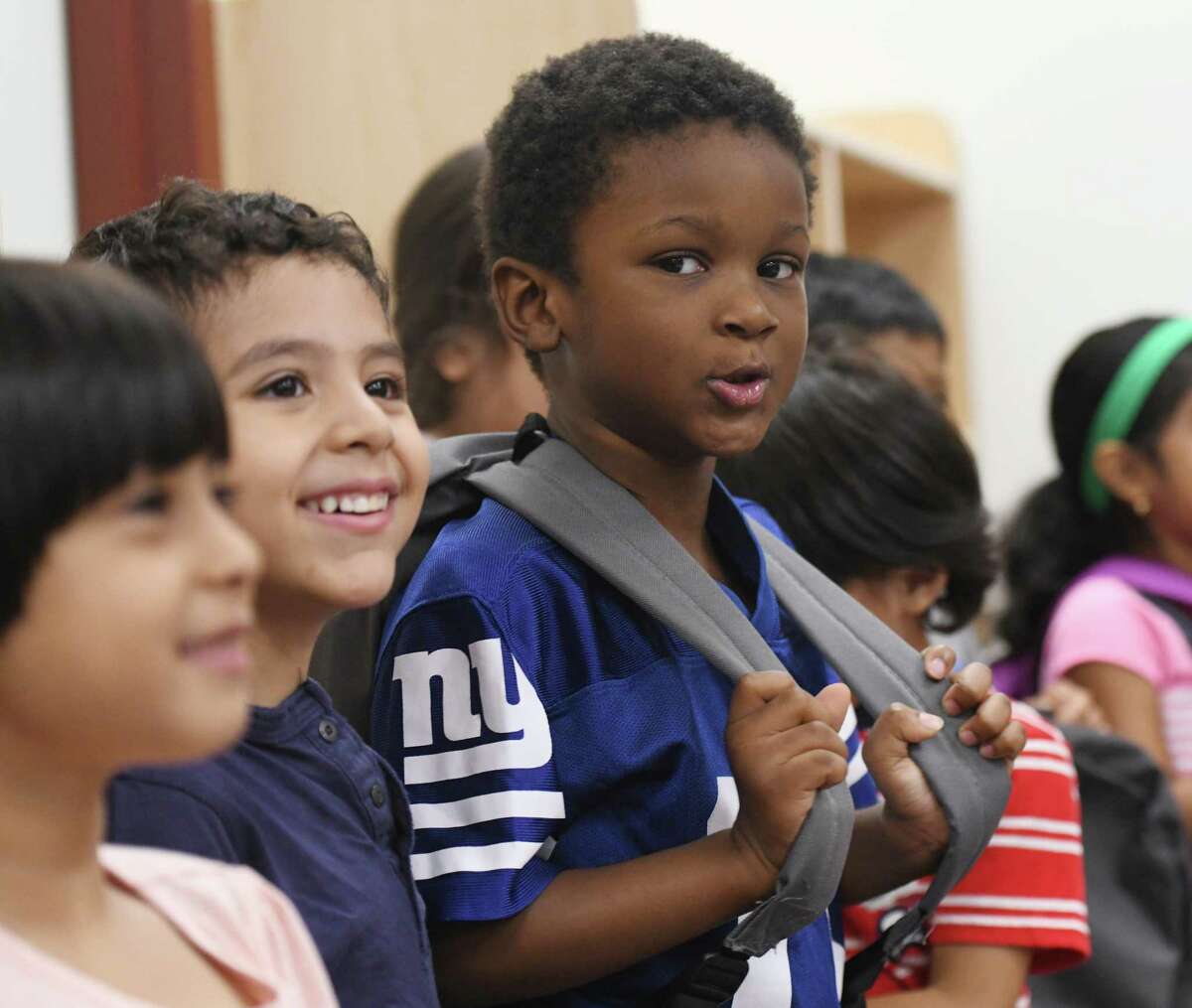 Allstate donates backpacks of supplies to Stamford kindergartners