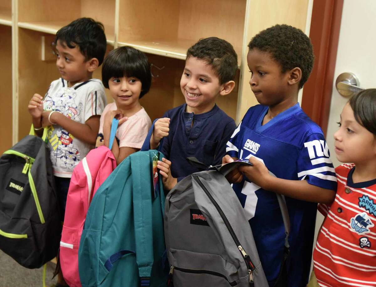 Allstate donates backpacks of supplies to Stamford kindergartners