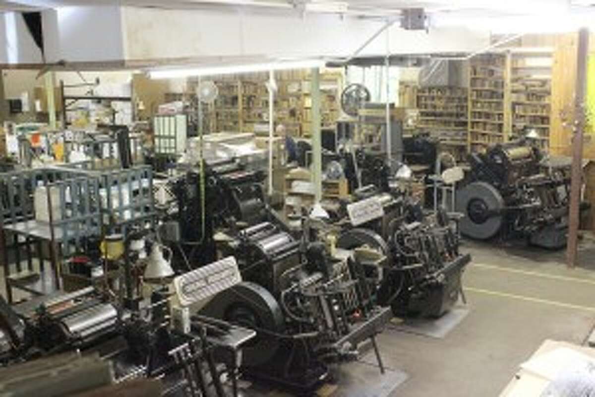 PRINTING PRESSES: The Gwen Frostic print shop still makes its own stationery on the 19th-century Heidelberg presses that have been used for decades. The collection is one of the largest of the old presses that are still operational.