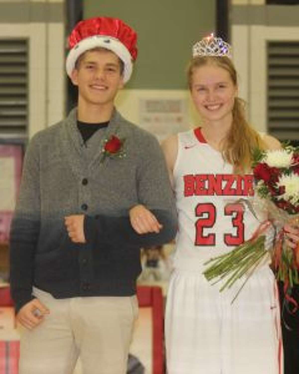 Thomas Rucki and Camilla Christiansen are crowned snowcoming king and queen.