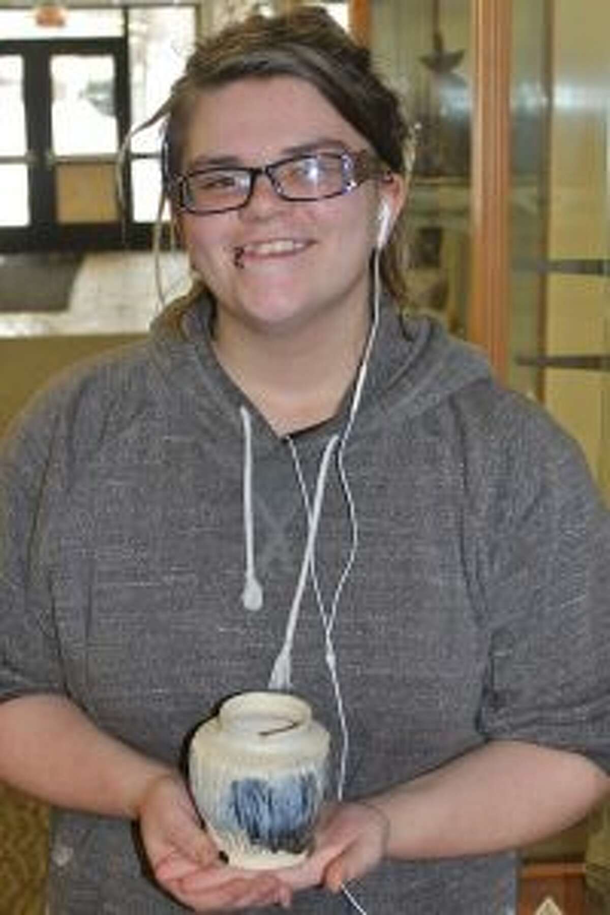 Clover Roeters earned the Silver Key Award for her work in ceramics. (Photo/Robert Myers)