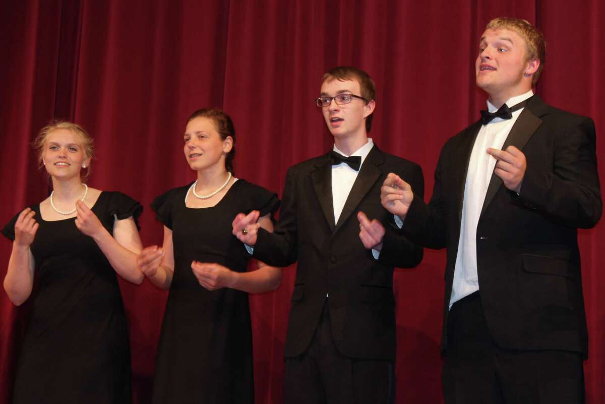 A REVUE TRADITION: Members of the Benzie Central choir sing in the 14th annual Rotary Revue, carrying on a tradition of involvement dating back to the very first revue.