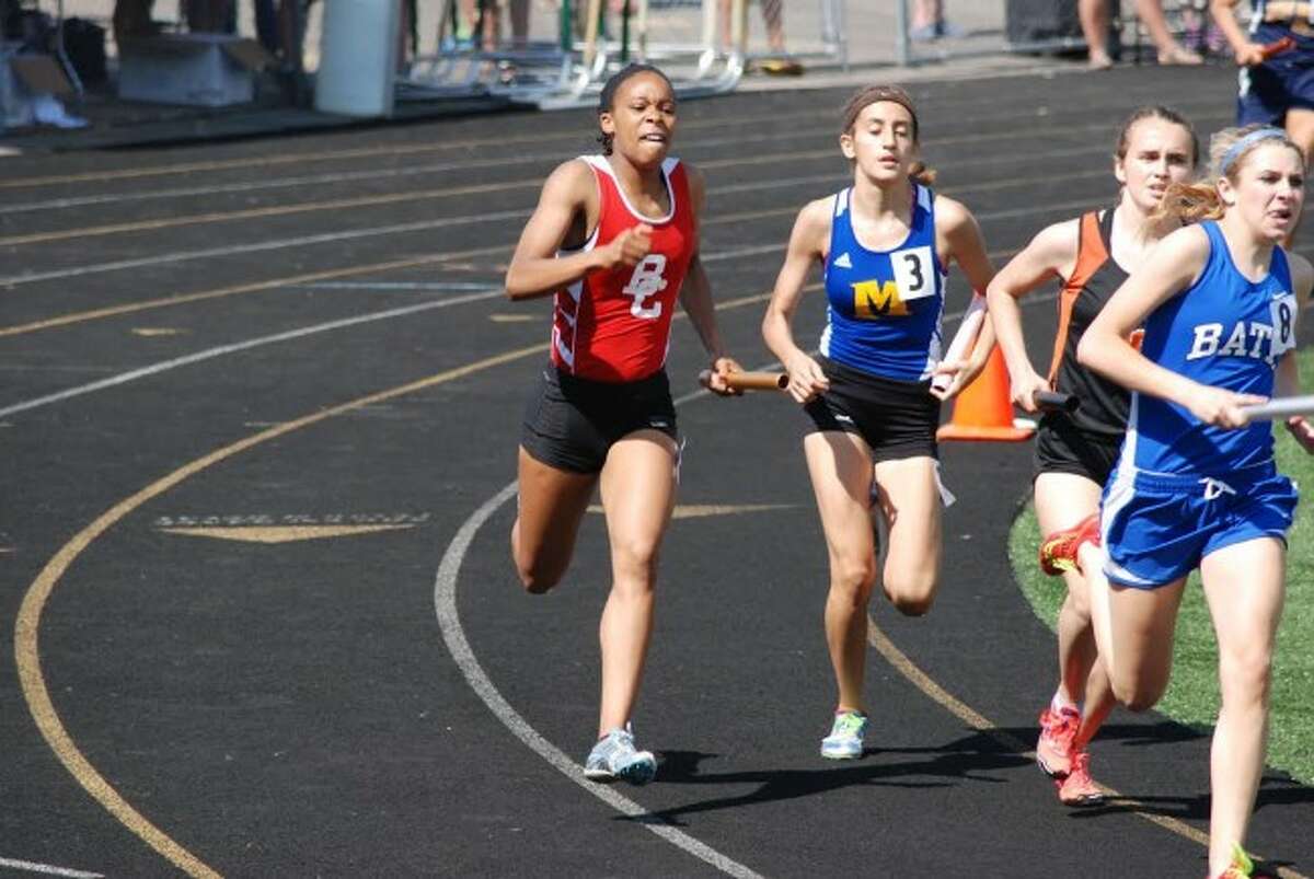 STRONG LEADER: Benzie Central All State senior Alikay Hamilton was an anchor for the 1600 relay team during the state finals meet last weekend. (Courtesy Photos)