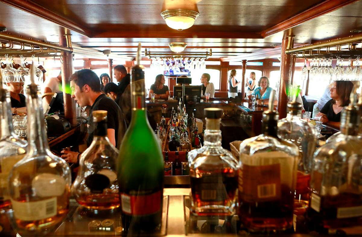 The indoor outdoor bar aboard the Delta King steamboat in Old Sacramento, Ca., on Sat. August 3, 2019.