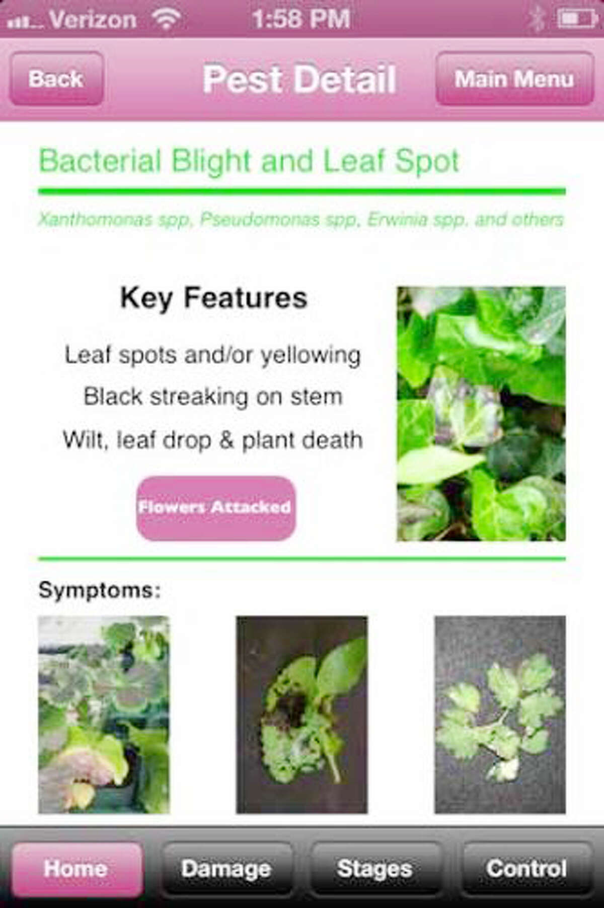 SMART APS: There are aps for your smart phone that can help with your yards work including (left) Purdue Tree Doctor home screen and (right) Purdue Annual Doctor initial pest identification screen. (Courtesy photo/Michigan State Extention office)