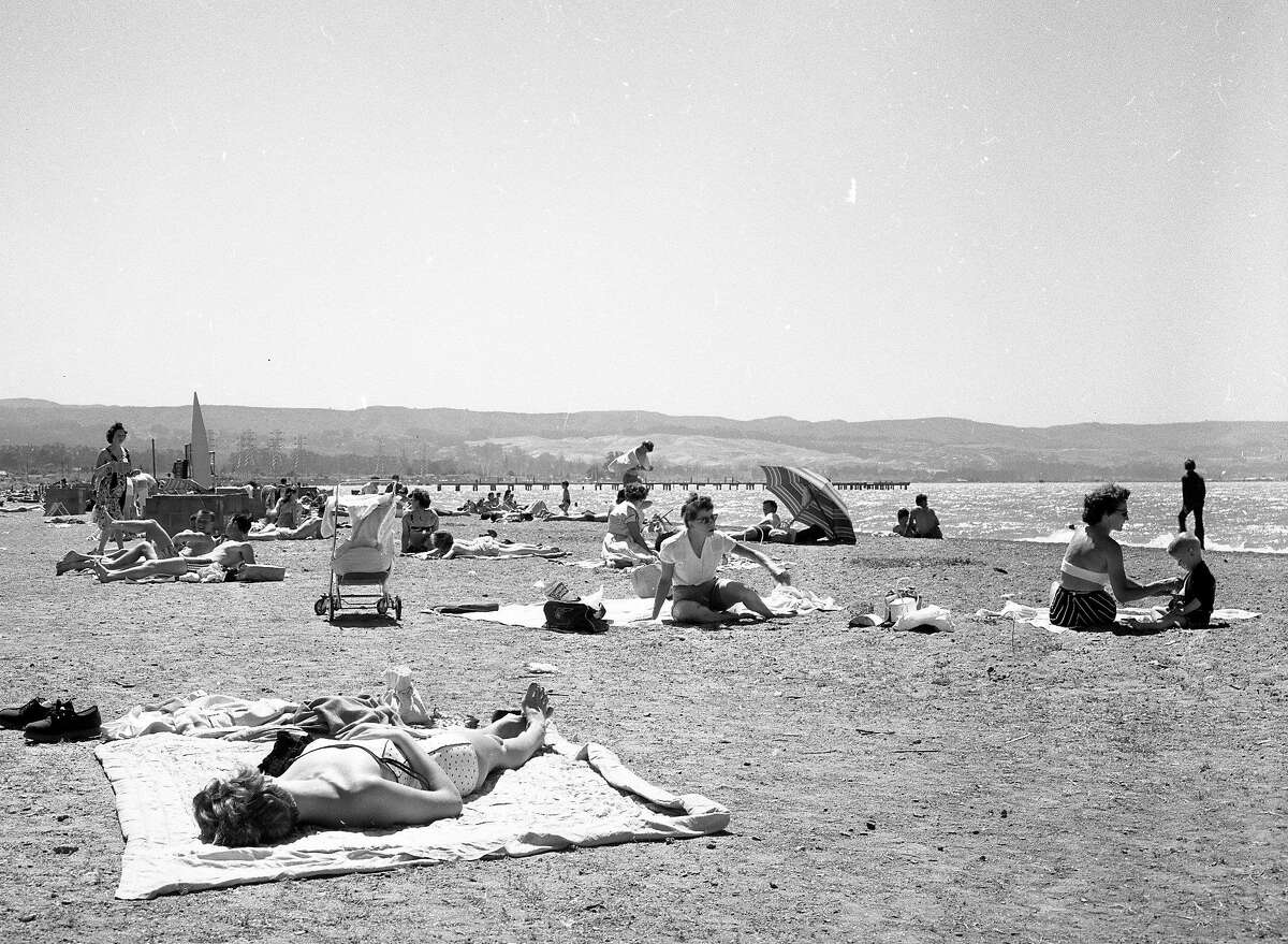 Coyote Point Recreation Area, with a beach and golf course, June 25, 1956