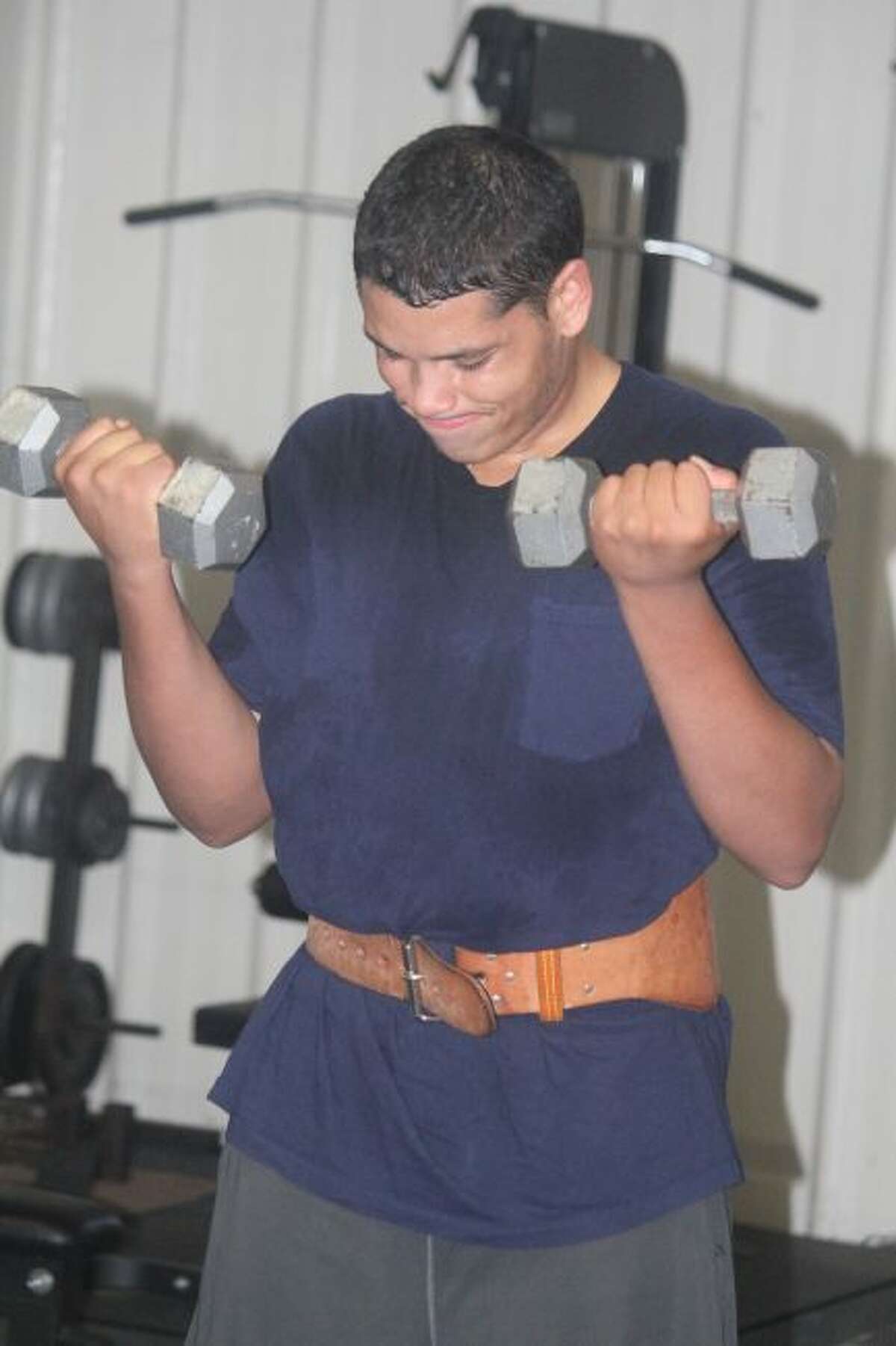 Darrion Hayter works on his conditioning.
