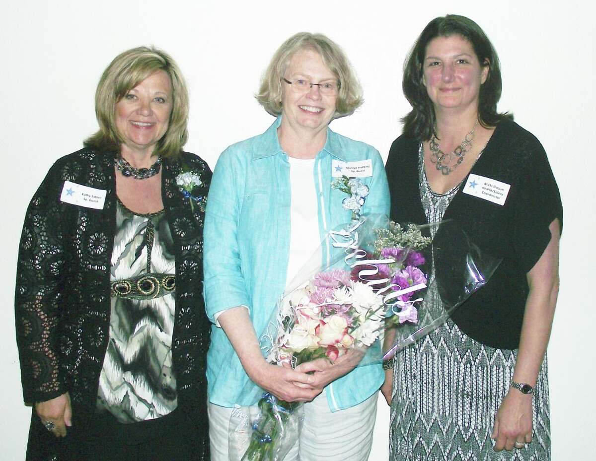 SAYING THANKS: Retiring dentist, Dr. Marilyn Stolberg (center) is pictured with Family Health Care CEO Kathy Sather (left) and FiveCAP Head Start Health/Safety Coordinator Micki Slocum (right) at the recent Parent Volunteers Honors Banquet, where Stolberg was honored for her dedication to the dental health of Head Start and Early Head Start children. (Courtesy photo)