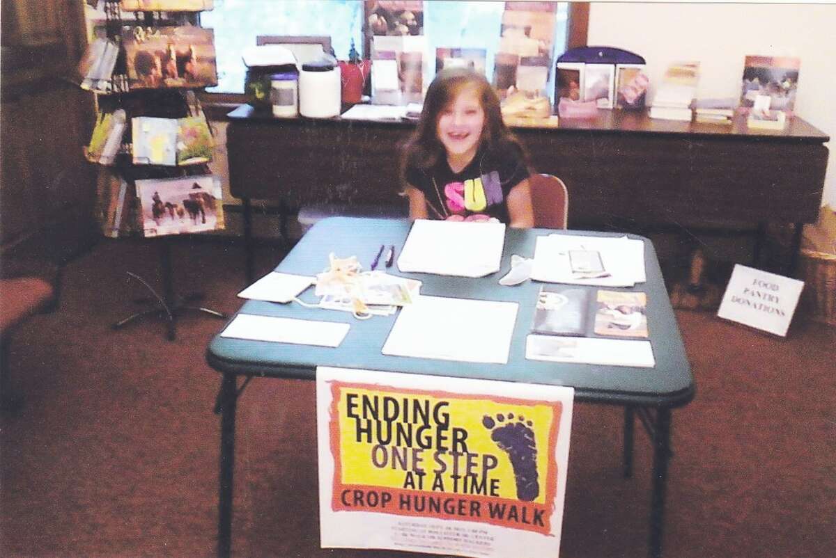 YOUNG VOLUNTEER: Summer Rose Watz-Brown, 6, is collecting donations for this year’s CROP Hunger Walk. (Courtesy photo)