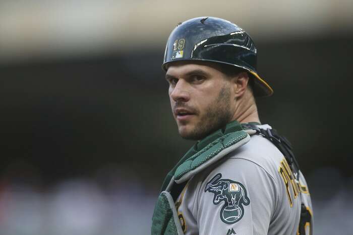 A's catcher Dustin Garneau delivers in debut