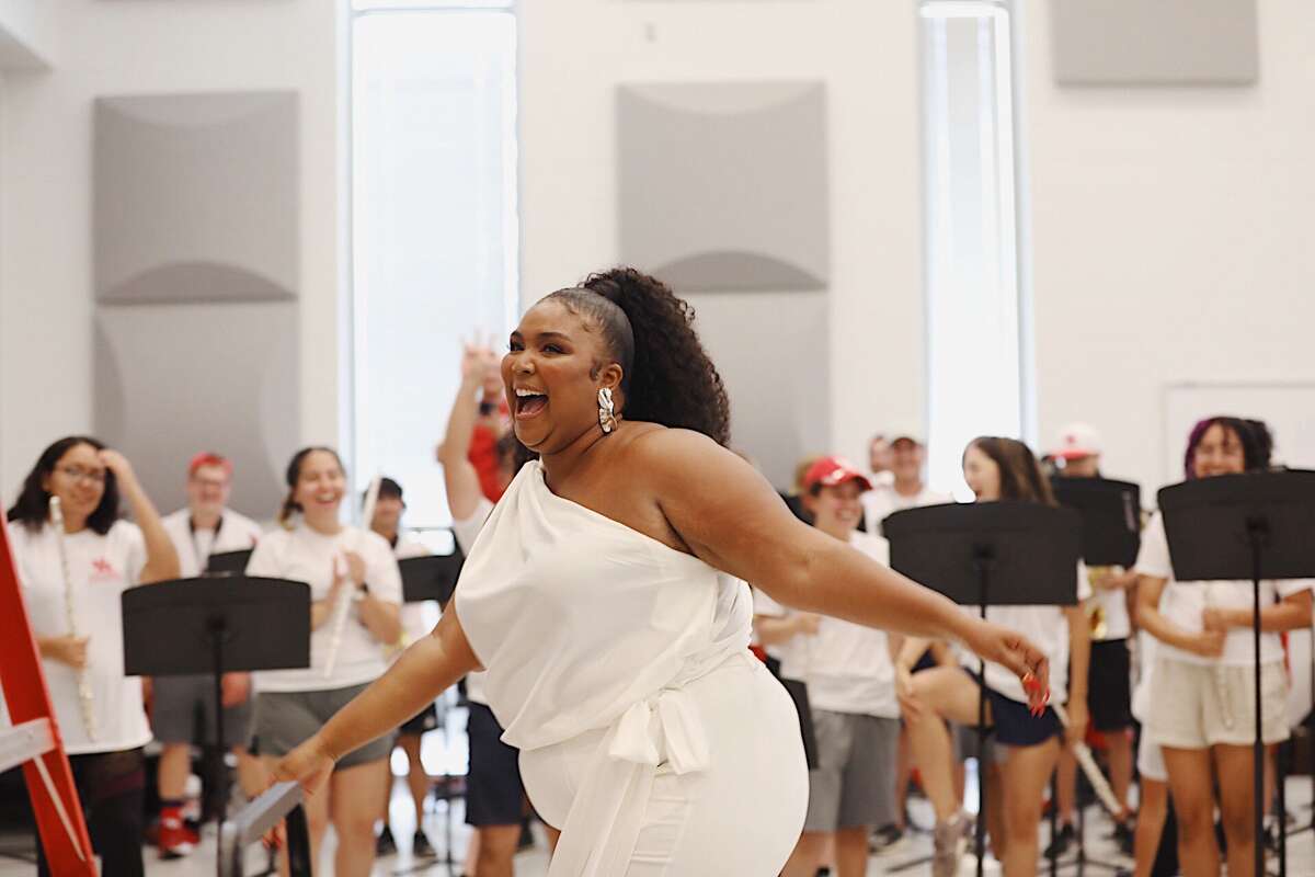 Breakout singer Lizzo played piccolo for the University of Houston marching band. She paid a visit to her hometown and the UH campus last year.