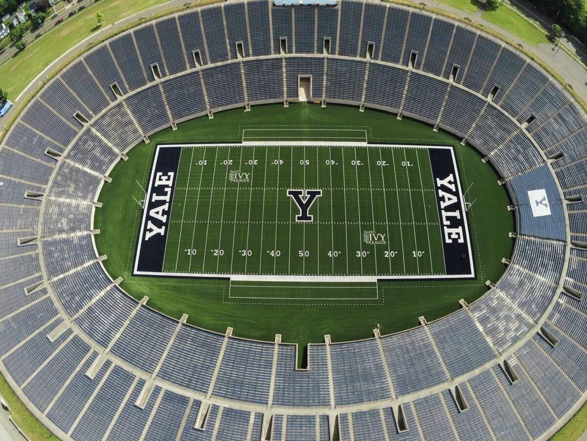 An ariel view of the Yale Bowl in New Haven, Conn. Yale Bowl, opened in 1914, will open the 2019 season with FieldTurf.