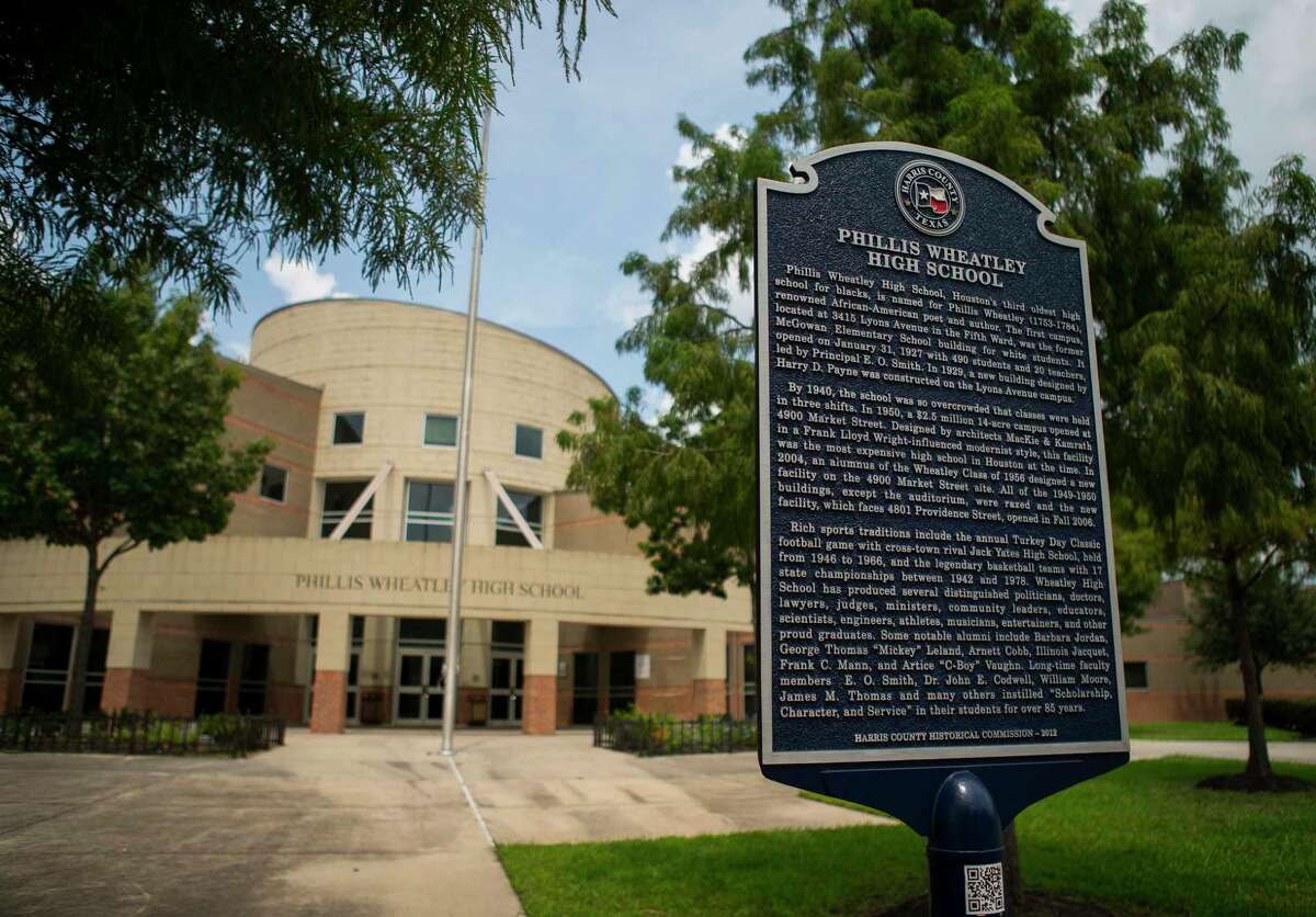 Wheatley High School's historic campus in Houston's Fifth Ward, Thursday, Aug. 15, 2019. The school may face closure after Thursday's release of state accountability ratings. To meet the standard in 2019, Wheatley had to receive an overall accountability score of 60 or higher, while also scoring 60 or higher on three out of the four domains used to calculate the final rating. Wheatley would have received an overall grade of 63, but it only hit the 60-point threshold on one out of the four domains. As a result, Wheatley's overall grade automatically lowered to 59 under state accountability rules.