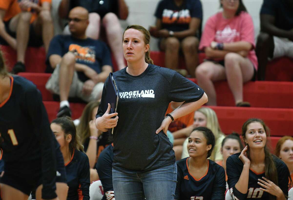 Bridgeland Head Volleyball Coach Verena Khalil shows her game face against Oak Ridge during their third place game of the Gold Bracket at the 2019 Katy/Cy-Fair Volleyball Classic at Cy Woods High School on August 10, 2019.