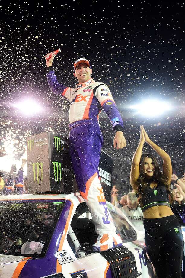 Denny Hamlin wins at Bristol to spoil Matt DiBenedetto’s upset bid