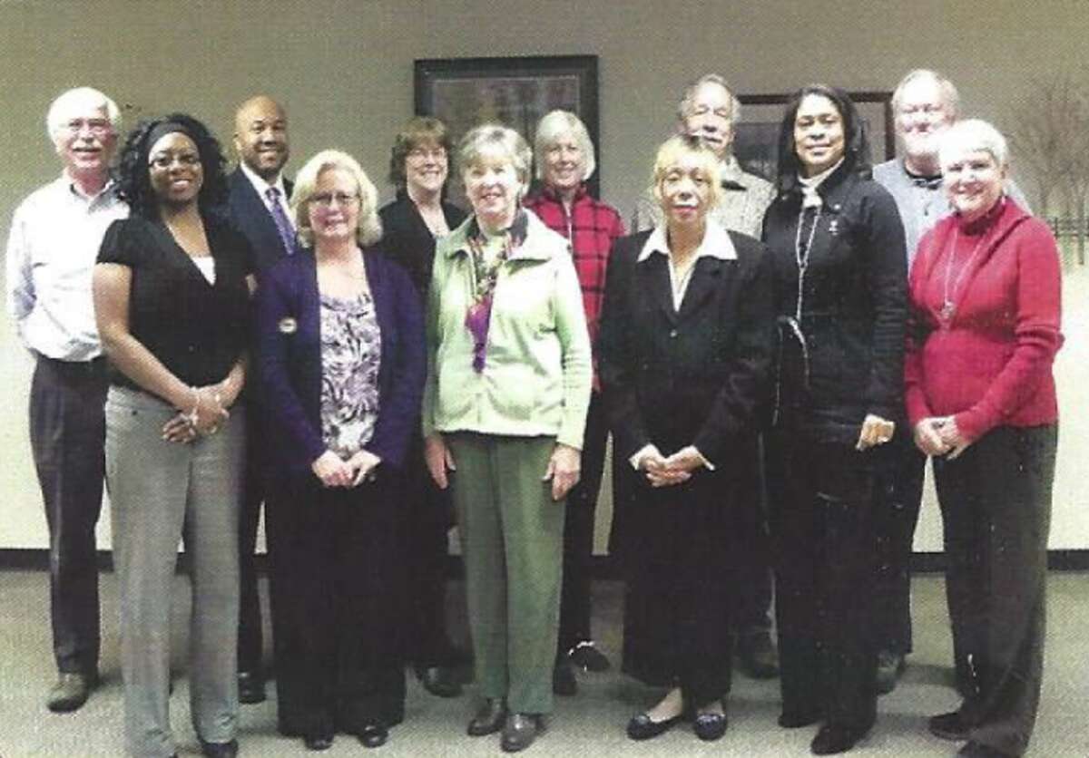 BOARD: Front row: Shawn Washington, Lori Braginton, Mary Anderson, Sandy Clarke, Vedra Paige and Ellen Kerans. Back row: Jay Barnhart, Stiles Simmons, Sally Murrey, Jane Allison, Paul Bigford and John Drake. Members of the LCCF Board not pictured are Barry Campbell, Quaran Griffin, Mary Nalbach, Robert Tiggleman and Alphonse Williams.