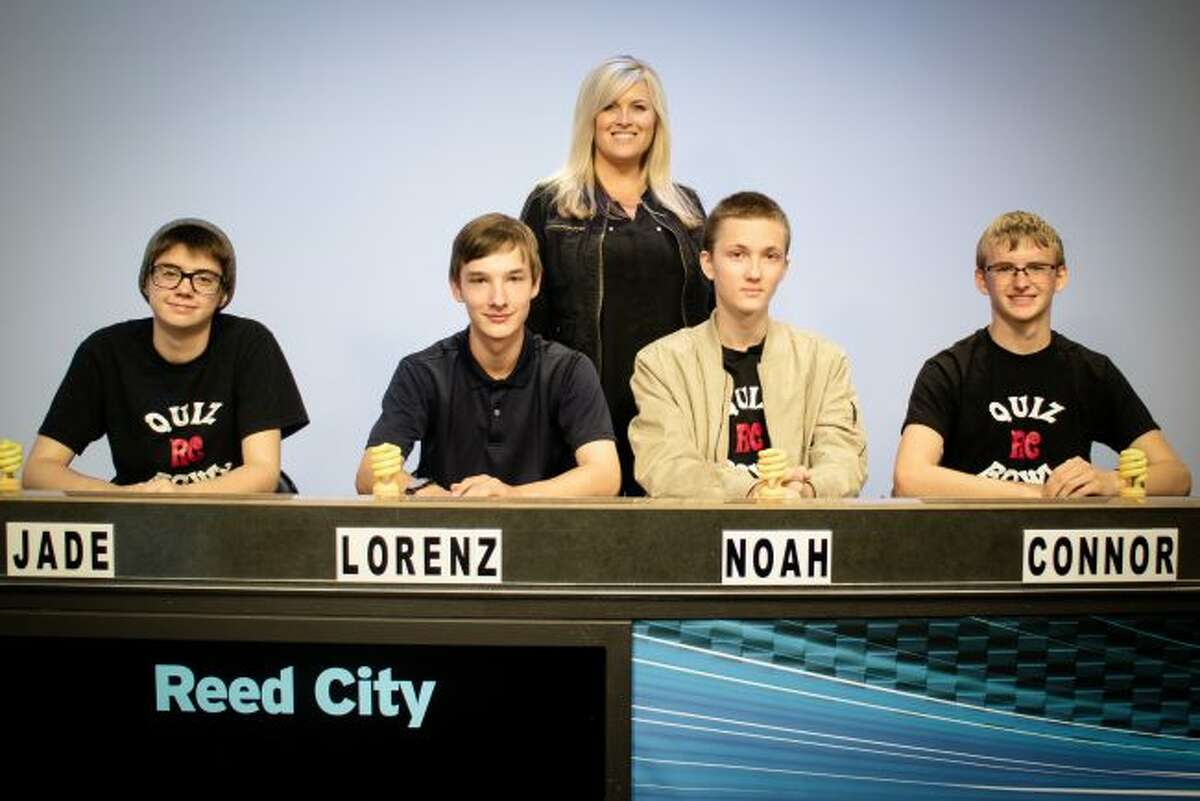 Reed City High School will compete against Big Rapids High School on WCMU's "Quiz Central" airing at 5:30 p.m. Saturday, Feb. 10. Reed City is coached by Katrina Wray and team members include Lorenz Hoernel, Noah Stahl, Jade Ebels and Connor Williams. Their alternates are Troy Todd and Sophie Van Antwerp. (Courtesy photo)