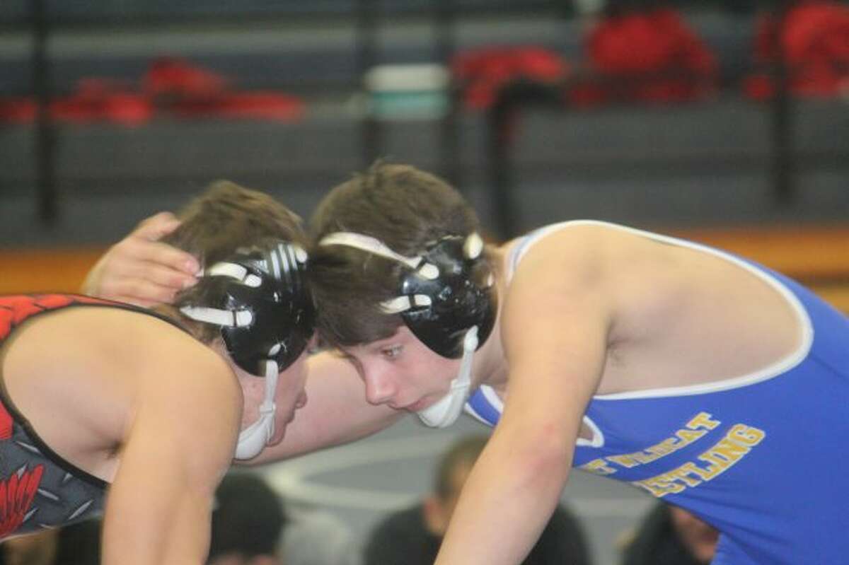 Reese Ransom (right) tries to make a move on his opponent
