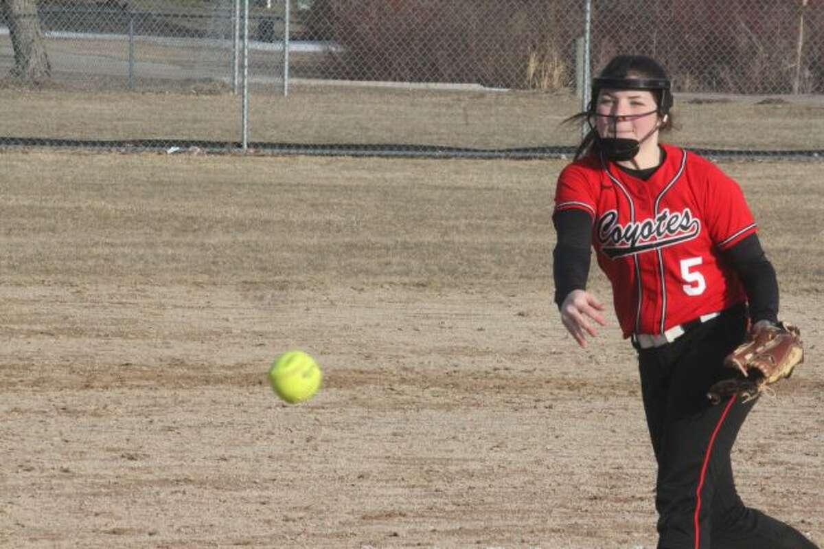 Reed City's Maddie Morgan delivers the pitch.