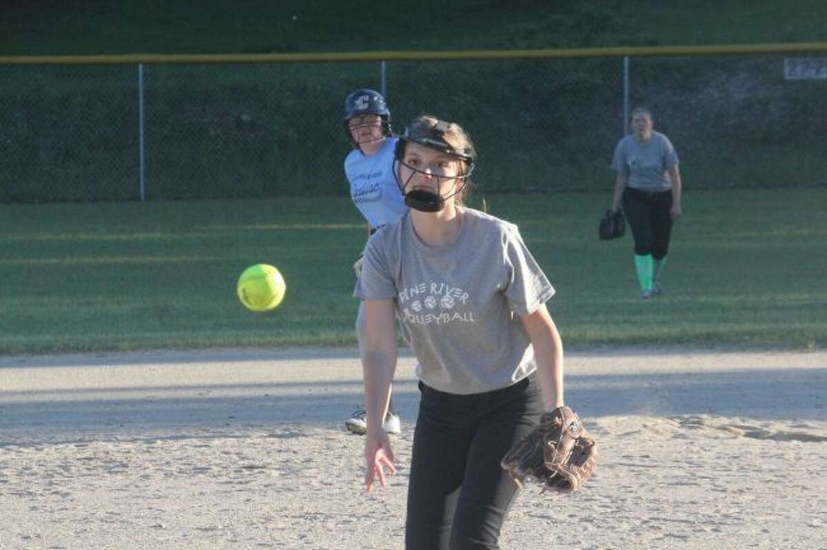BUCKS PITCHER: Daria Lindquist throws a pitch for Pine River.