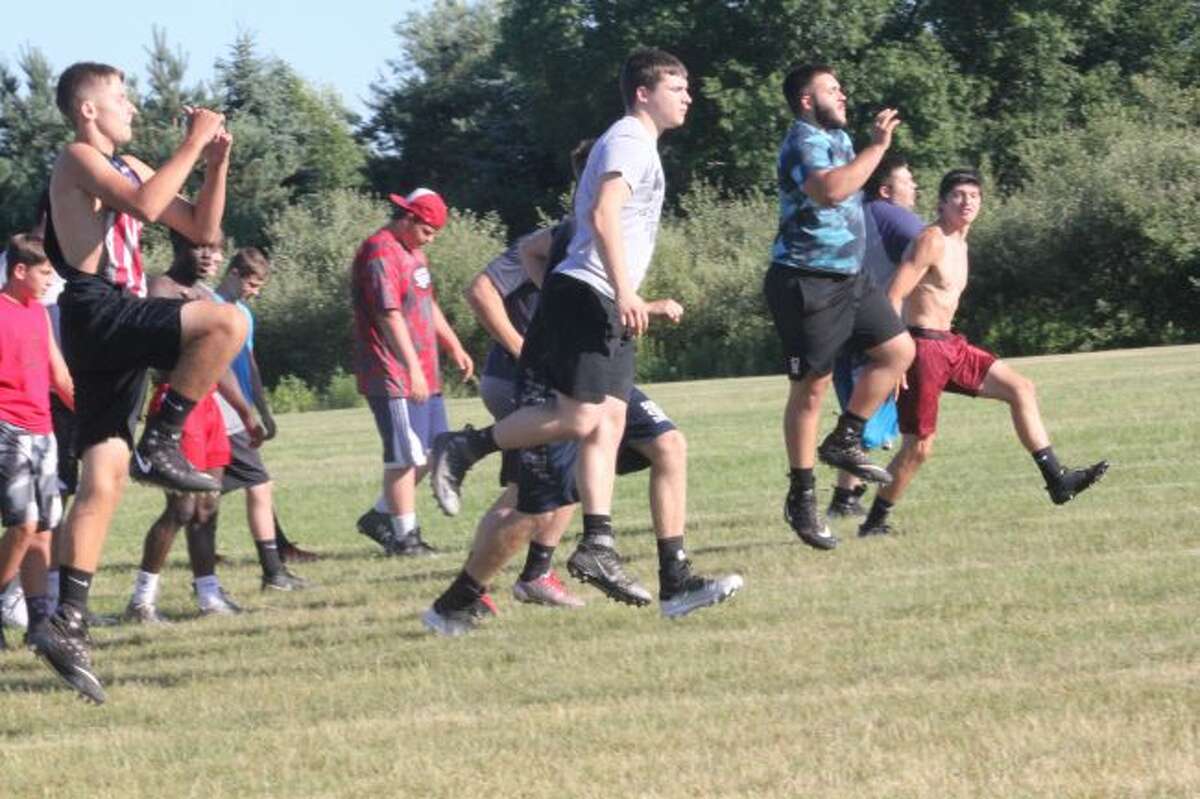 Reed CIty players work out during the summer.
