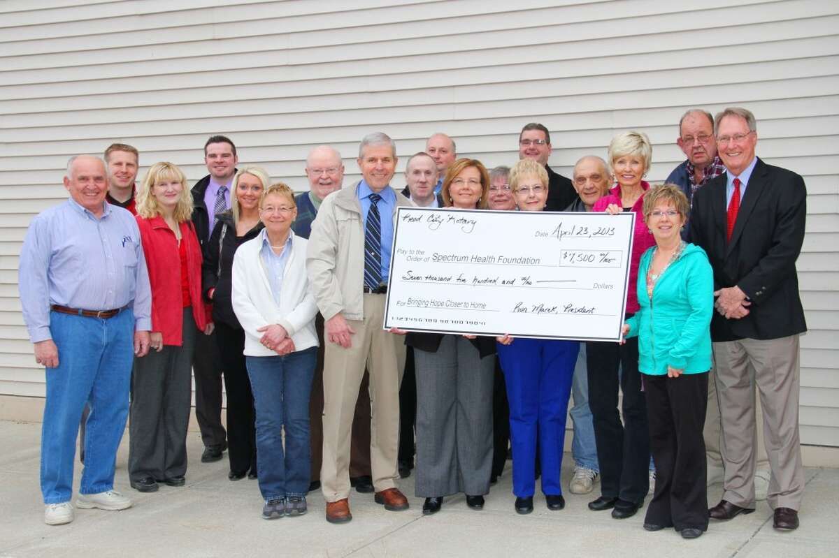 SHOWING THEIR SUPPORT: The Reed City Rotary Club recently donated $7,500 to the Susan P. Wheatlake Regional Cancer Center. The gift is the club's largest single donation in five years.