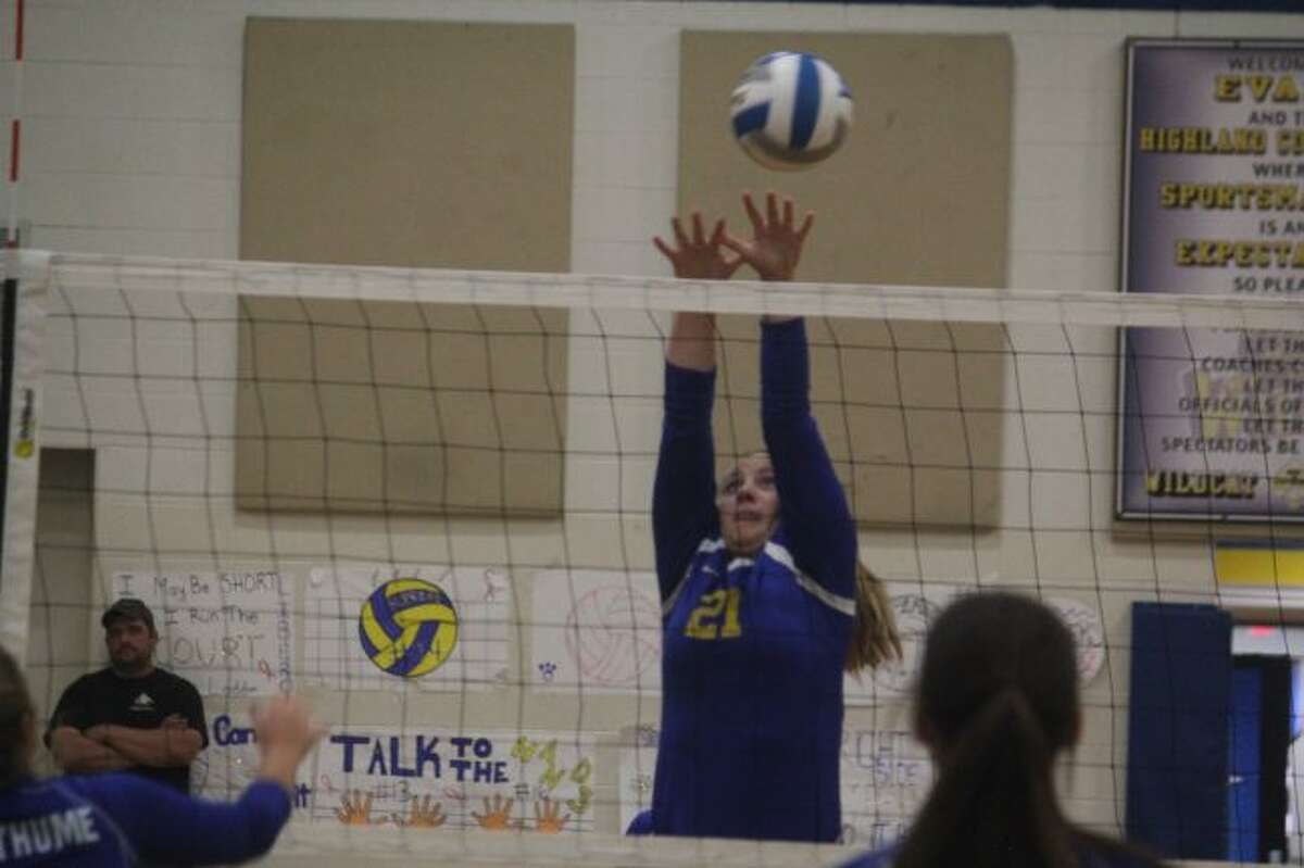 McKenzie Kimball goes up for the block.