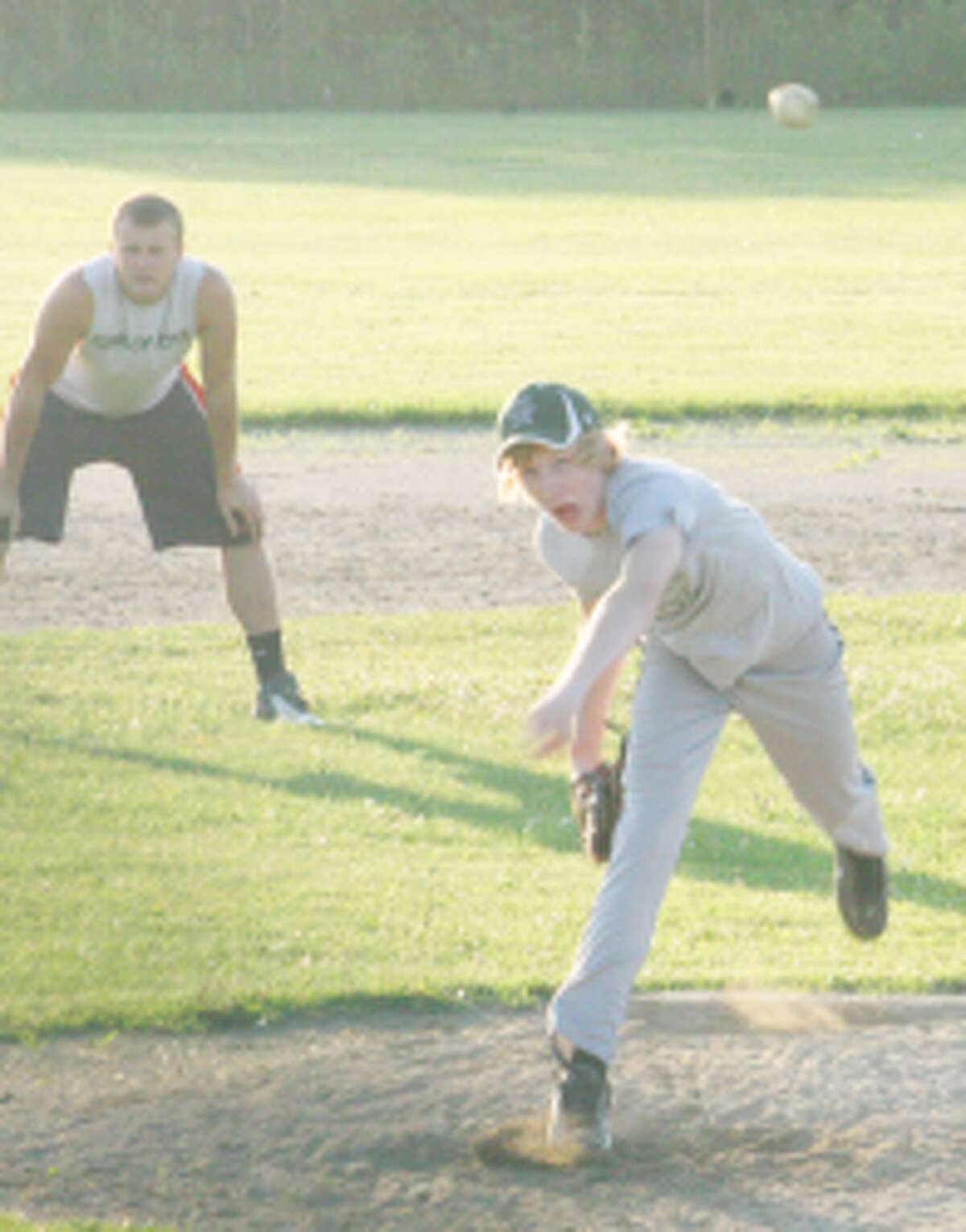 summer games: Payton Pacola delivers a pitch for Pine River during a recent summer game. (File photo)