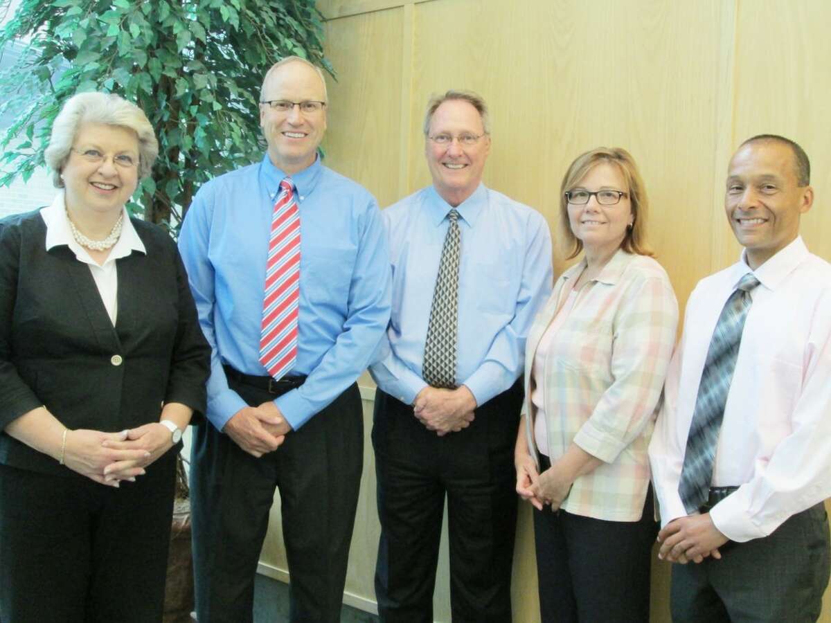 A joint team of experienced executives has been formed to lead Spectrum Health Big Rapids Hospital and Spectrum Health Reed City Hospital. The team includes (from left) Netty Cove, VP patient services, Tom Knoerl, VP finance, Sam Daugherty, President, Cathy Rybicki, VP operations and physician services and Rick Green, senior HR business partner. (Courtesy photo)
