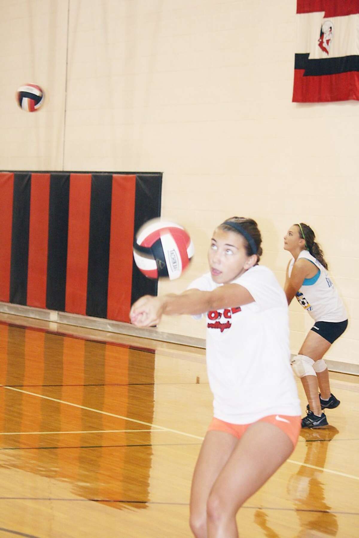 volleyball: Jacolyn Mullins works on her game during a Reed City volleyball practice. (File photo)