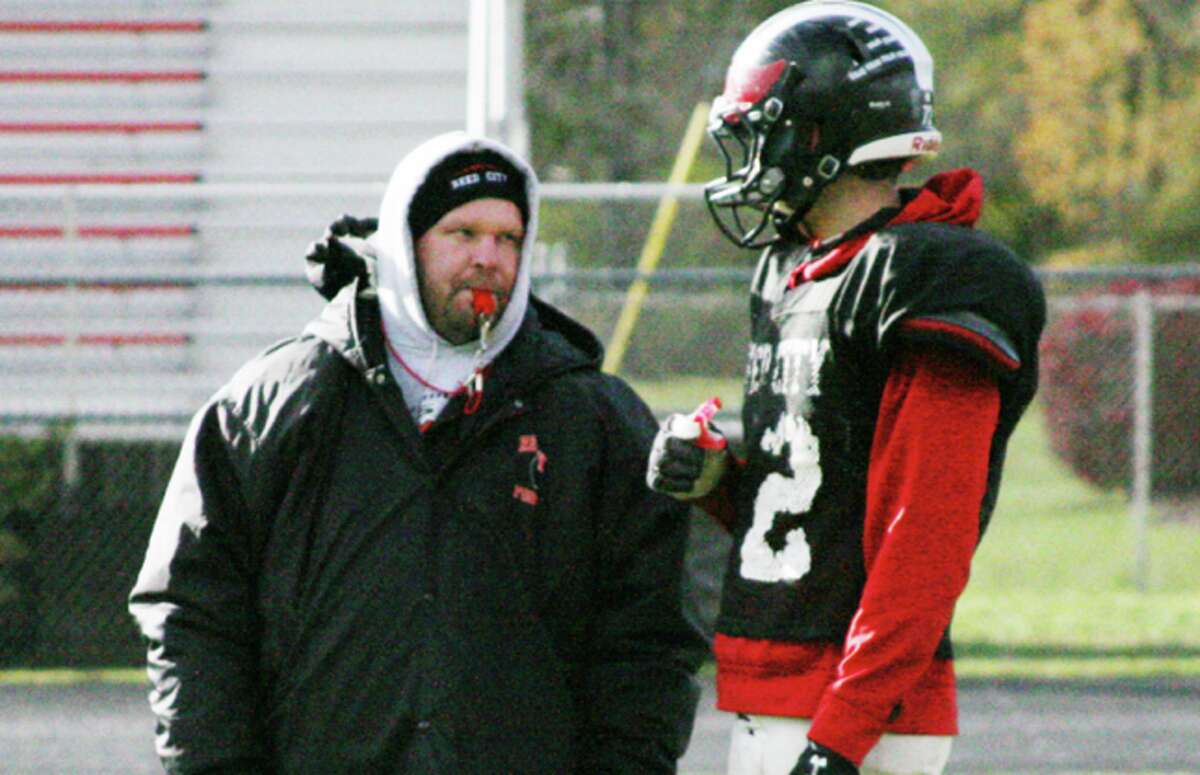 playoff: Coach Monty Price and the Reed City Coyotes will host Clare Friday night in playoff action. (Herald Review photo/Greg Buckner)