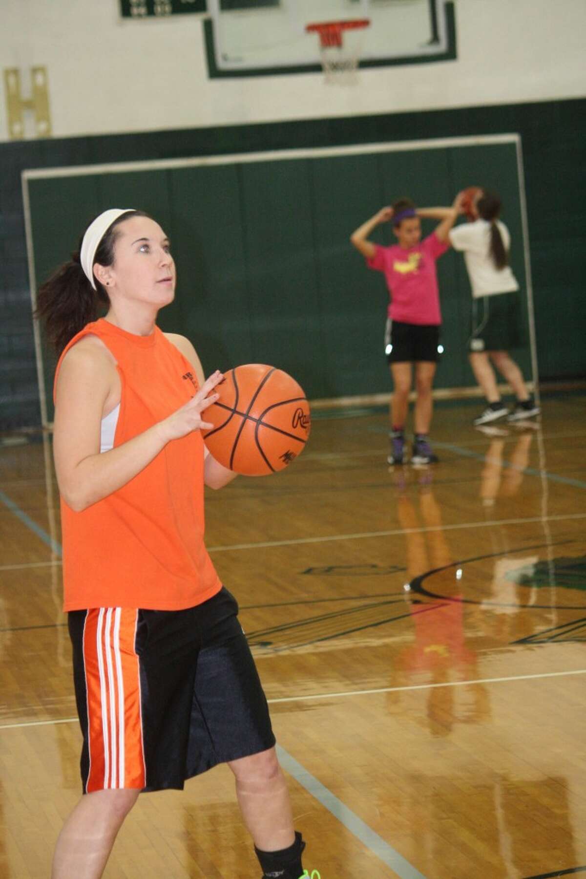 TRAINING: Cayman Gatt of Pine River works on her shooting at a recent practice. (Herald Review photo/John Raffel)