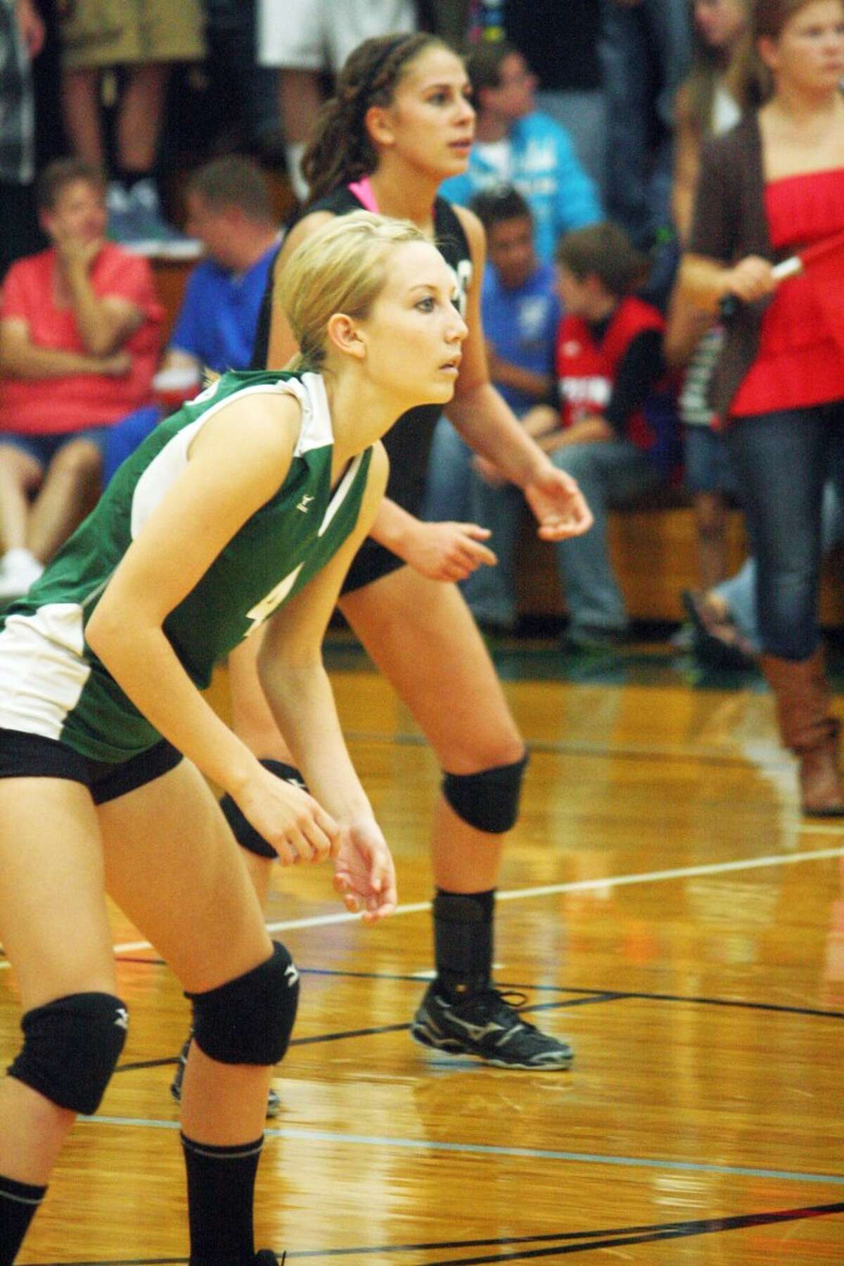PLAYING SOLID DEFENSE: Pine River's Christie Nelson gets ready to make a play. (Herald Review photo/John Raffel)