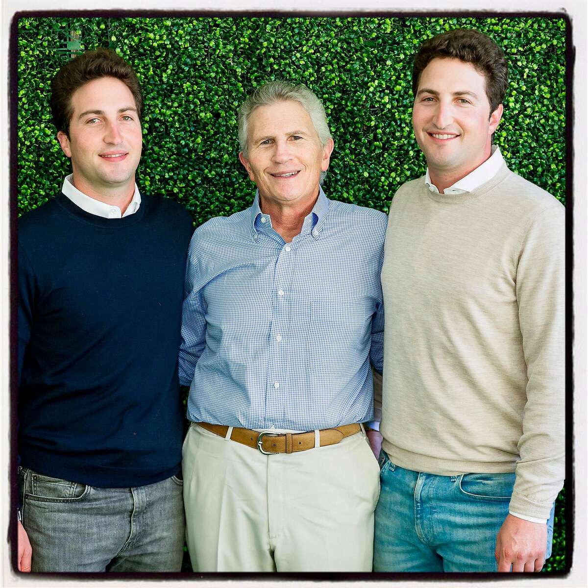 Stern Grove Festival board chairman Matthew Goldman (left) with his dad, outgoing chairman Doug Goldman and brother, festival treasurer Jason Goldman at The Big Picnic fundraiser. August 18, 2019.