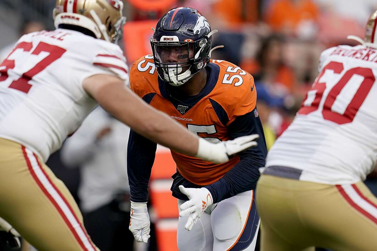 Denver Broncos linebacker Bradley Chubb (55) against the San