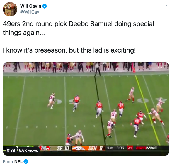 TGFH San Francisco Deebo #19 Samuel 49ers Pro Line Player Rugby