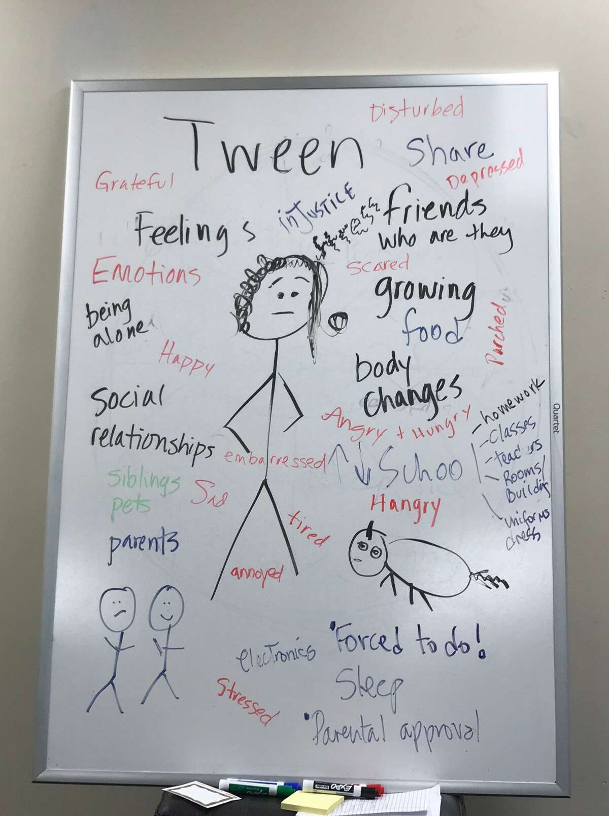 Some of the emotions, changes, and experiences that tweens go through